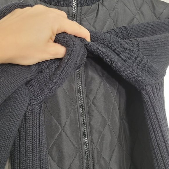 FDJ French Dressing Black Quilted Zip-Up Long Sleeve Mock Neck Jacket Size S - Picture 10 of 11